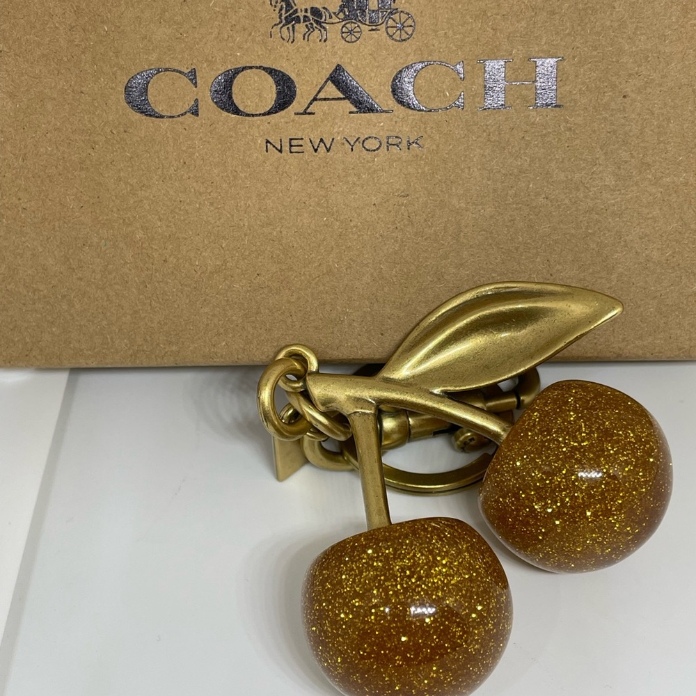 Coach Gold Cherry Brooch